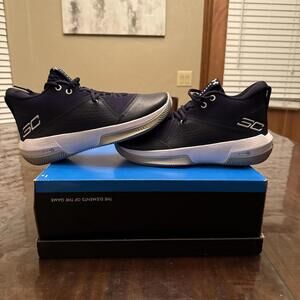 Under Armour UA SC 3ZER0 IV Basketball Sneakers Shoes Navy / White Sample